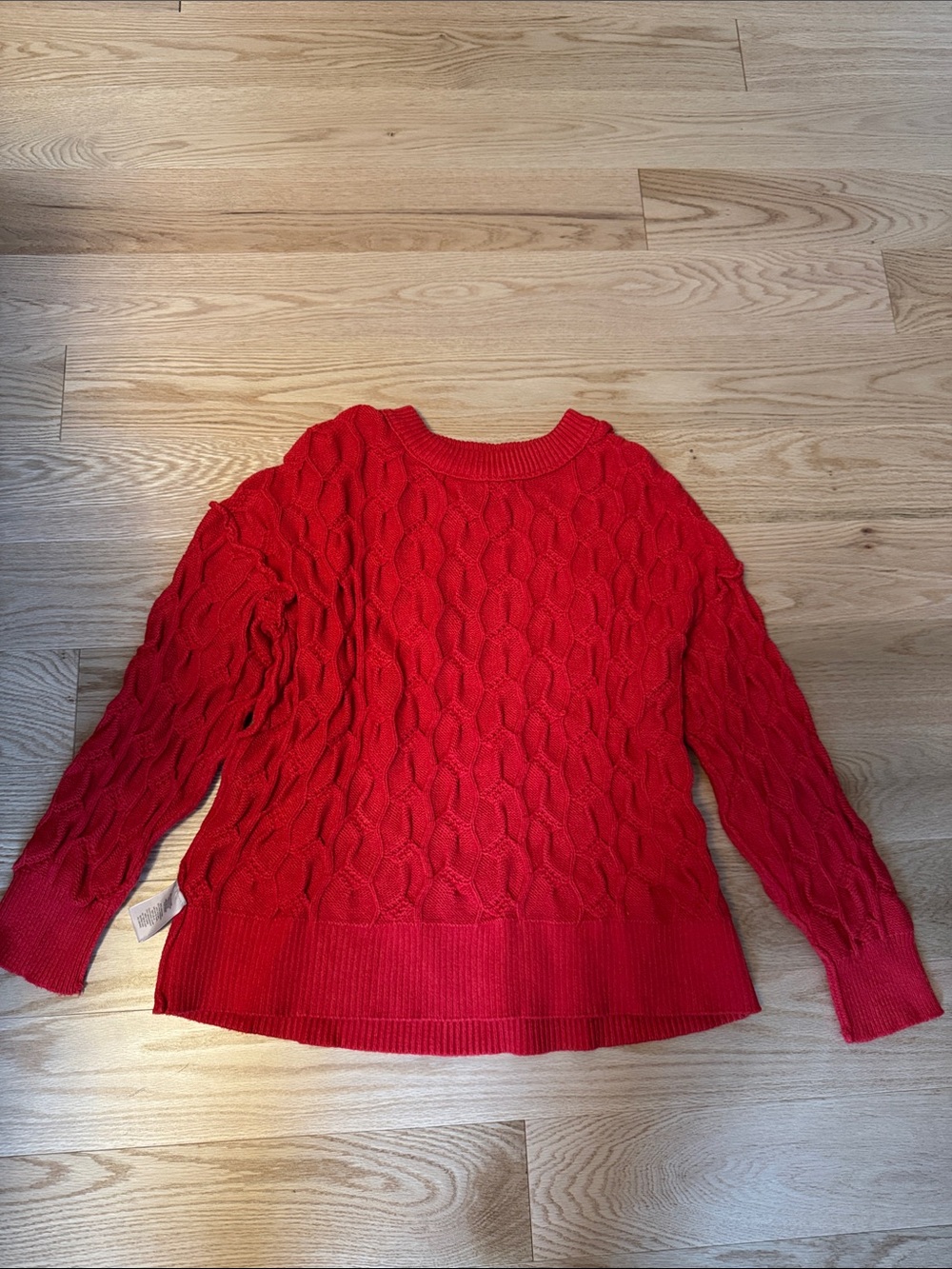 Philosophy Bright Red Cable-Knit Crewneck Sweater